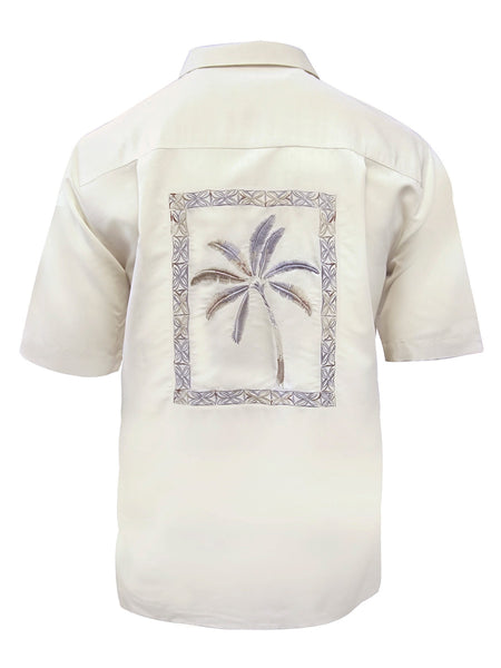 Men's Hawaiian Embroidery Shirt - Framed Palms | Weekender Sportswear