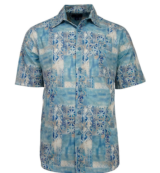 Men's Hawaiian Print Stretch Shirt - Tahiti